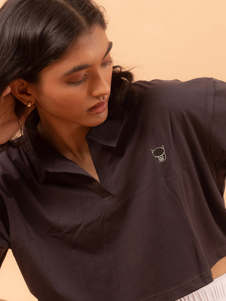 Hemp Polo Crop tee