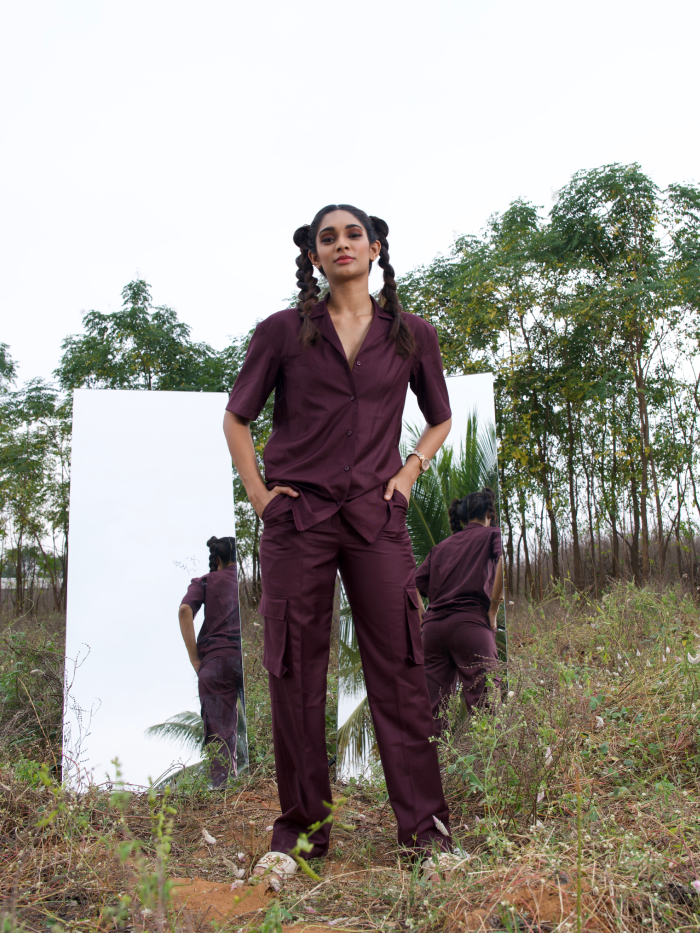 OG Tranquil Maroon Cargo Set