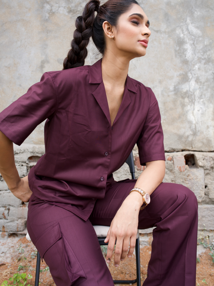 OG Tranquil Maroon Cargo Set