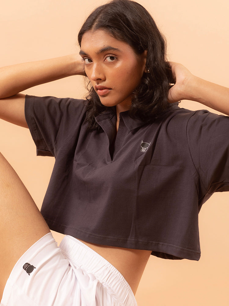 Hemp Polo Crop tee